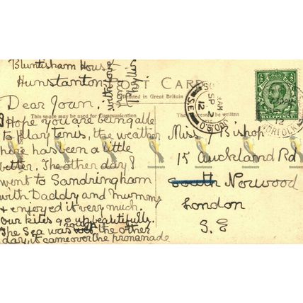 Cliffs, Hunstanton, Norfolk, Valentines jv Postcard, 1912