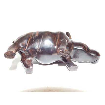 6" Carved Wood Rhino Ironwood Quality Vintage Hand Carved Solid Hard Wood