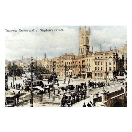 ptc6278 - Avon - Early Tramway Centre & St. Stephens Church, Bristol. print 6x4