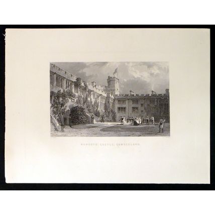 HAWORTH CASTLE, CUMBERLAND 1858 Joseph Clayton Bentley Thomas Allom ENGRAVING