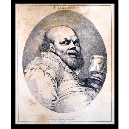 FALSTAFF 1776 John Hamilton Mortimer - William Shakespeare ANTIQUE ETCHING