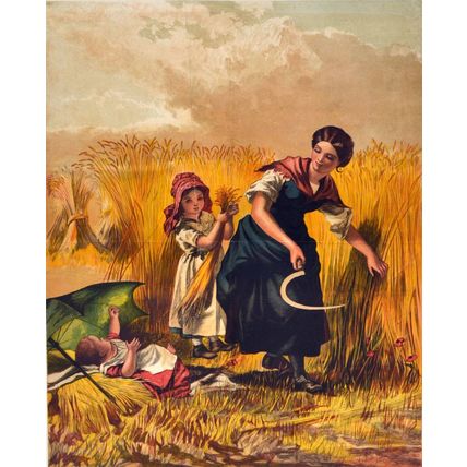 LOVE AND LABOUR 1866 Walter Goodall Leighton Brothers VICTORIAN ENGRAVING