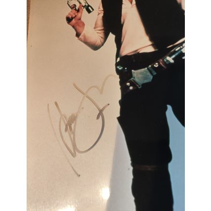 Genuine, Signed, 8"x10", Photo by/of Harrison Ford (Han Solo - Star Wars) + COA