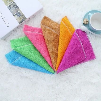 12 Pack Dish Cloth Bamboo Fiber Washing Towel Kitchen Cleaning Wiping Rags