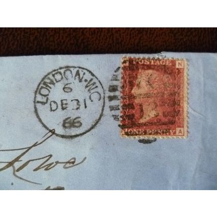 1866 GB QV 1d Red stamp AN Plate 78 cover Moss & Lowe Solicitors Hull London