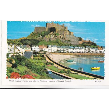 Mont Orgueil Castle and Gorey Harbour Jersey Lettercard Page Ephemera VGC