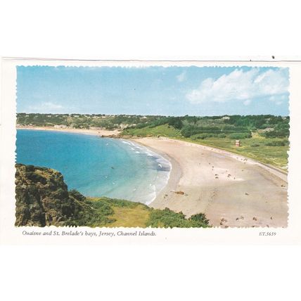 Ouaisne and St Brelade's Bays Jersey Lettercard Page Ephemera VGC
