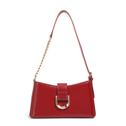 Genuine Leather Women Tote Bag Shoulder Bag Red