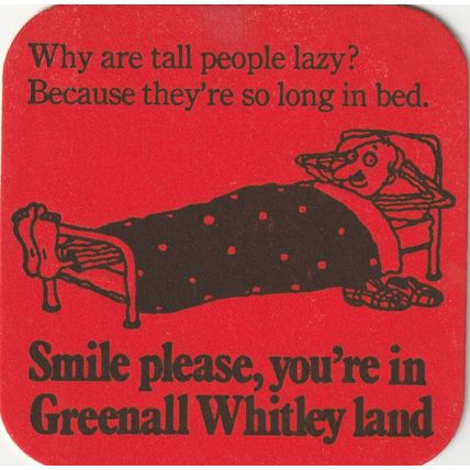 BEER MAT - GREENALL WHITLEY BREWERY - SMILE PLEASE - (Cat No 258) - (1973)