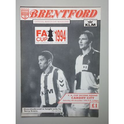 BRENTFORD v CARDIFF CITY FA Cup 2nd Round 04/12/1993