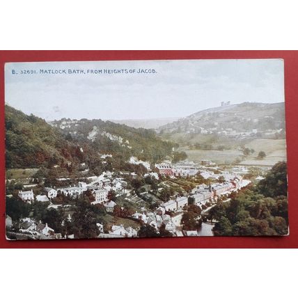 Matlock Bath from Heights of Jacob - 1922 Derbyshire postcard