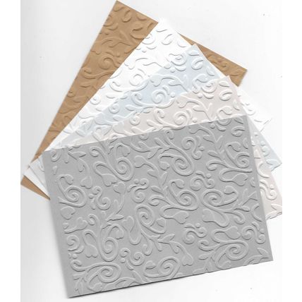 A6 Embossed Paper. 10 Sheets. Floral. Cardmaking Scrapbooking Crafts Toppers