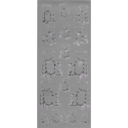 Peel Off Sticker Sheet. Teddy Bears. Cardmaking Scrapbooking Crafts Toppers
