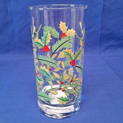 Lot 4 Royal Norfolk HOLLY BERRY Mistletoe GLASSES Christmas Tumblers 16 oz Drink