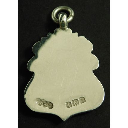 Vintage Solid Silver Pocket Watch Chain Medal Fob 1925 By Tiptaft Unengraved