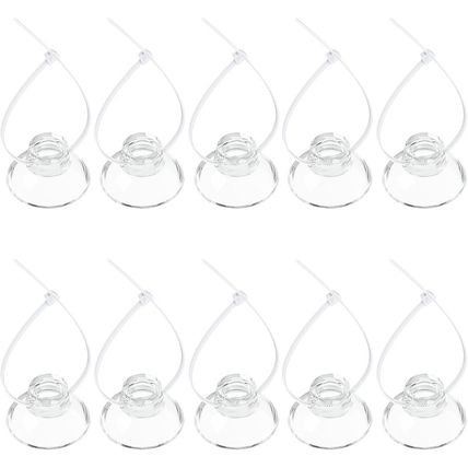 Pawfly 10 Pack Suction Cups with 20 Pieces Adjustable Zip Ties for Aquarium Fish