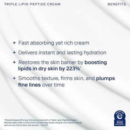 Skinfix Barrier+ Triple Lipid-Peptide Cream: Enriched with Lipids, Peptides, Hya