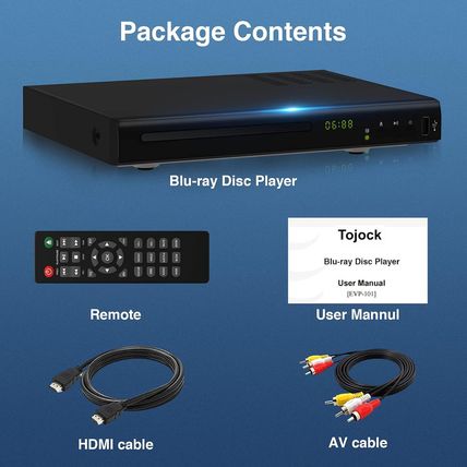 Blu Ray DVD Player, 1080P Home Theater Disc System, Play All Dvds and Region a 1
