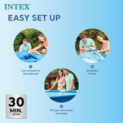 Intex 9.8' X 79" X 29.5" Rectangular Frame above Ground Outdoor Backyard Swimmin