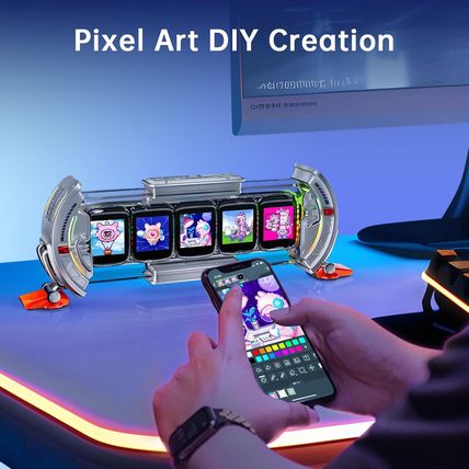 Divoom Times Gate - Cyberpunk Gaming Setup Digital Clock with Smart APP Control,