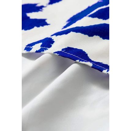 Blue Western Abstract Geometric Printed Maxi Dress