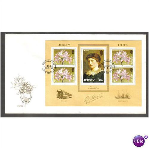 1986 GB JERSEY INTERNATIONAL FLOWER GALA LILLIES M/S