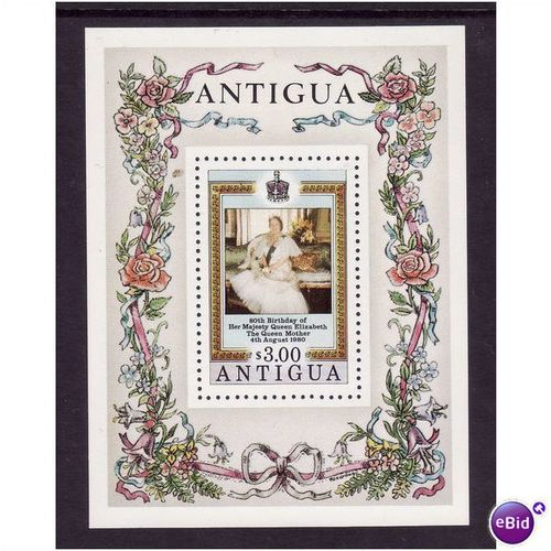 ANTIGUA 1980 $3 QUEEN MOTHER SG MS 665 MIN SHEET U/M MINT
