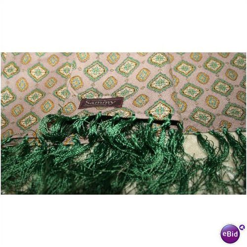 Vintage 1950 Scarf Green Gold Beige Sammy Total Style Emo Scooter