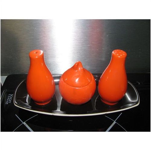Carltonware Carlton Ware cruet retro colours black and orange