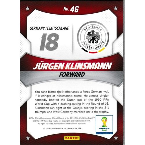 2014 Panini Prizm World Cup Stars - #46 - Jurgen Klinsmann