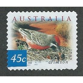 AUS 2001 45c (S/A) 'FLORA AND FAUNA-BIRDS- CHAT(P11.5X11)FINE USED (EBID41-353)