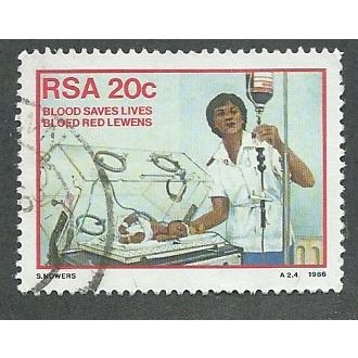 ZAF 1986 20c 'BLOOD DONOR CAMPAIGN' FINE USED (EBID 44-691)