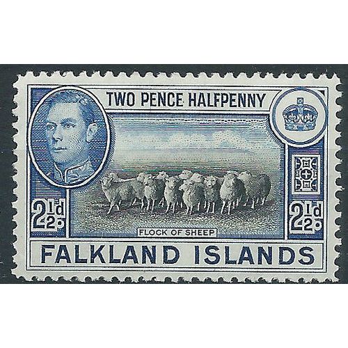 Falkland Islands 1938 SG151 2 1/2d Black & Bright Blue Mounted Mint..