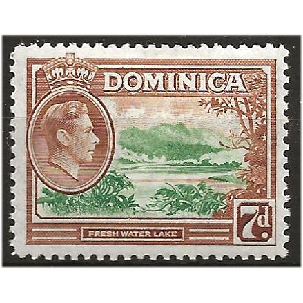 Dominica 1947 SG105a 7d Green & Yellow-Brown Mounted Mint ... ..