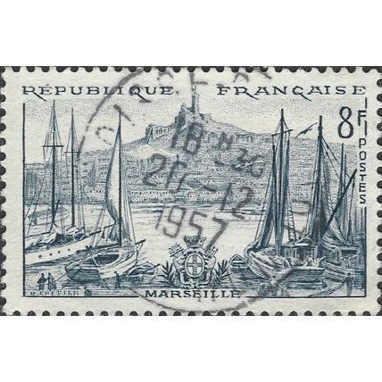 FRANCE, Marseille, blue-black 1955, 8F, #3