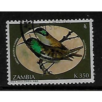 ZAMBIA 1994 SUN BIRDS 350K GREEN HEADED SUNBIRD SG 730 FINE USED