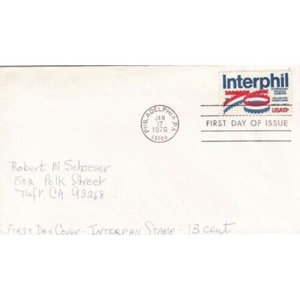 United States 1976 Interphil FDC Philadelphia PA cancel written VGC