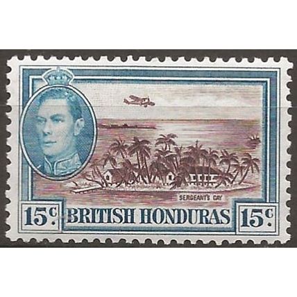 British Honduras 1938 SG156 15c Brown & Light Blue Mounted Mint .