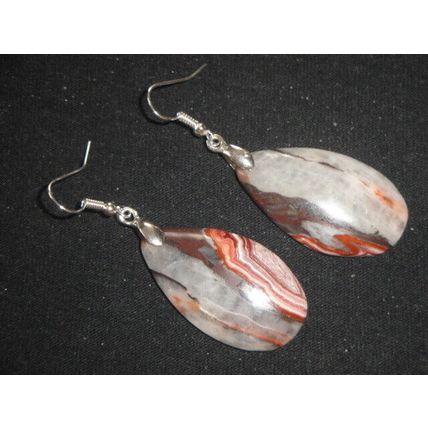 Exquisite banded onyx teardrop earrings 31x21mm grounding power
