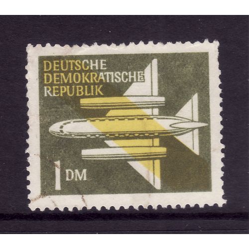 GERMANY 1957 SG 3541 1 DM OLIVE AND YELLOW AIR FINE USED