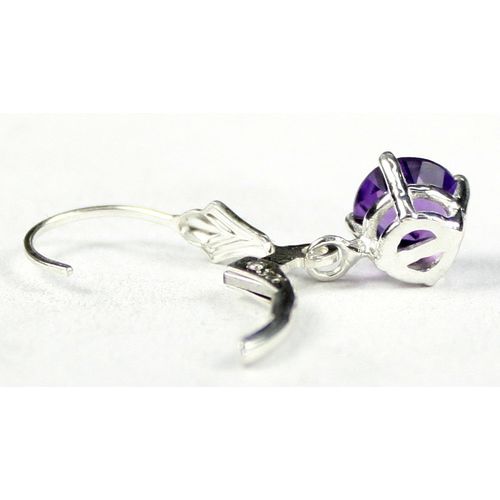 Amethyst, 925 Sterling Silver Leverback Earrings, SE017