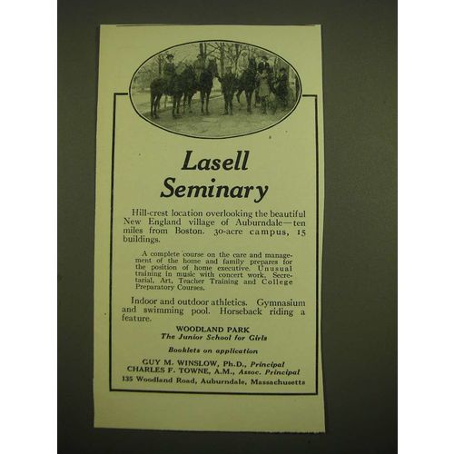 1924 Lasell Seminary Ad - Horses