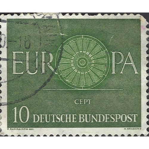GERMANY, Europa, CEPT, Wheel, green 1960, 10pf, #5