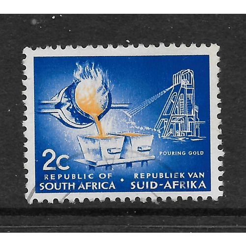 SOUTH AFRICA 1961 SG241 2c BLUE POURING GOLD FINE USED#