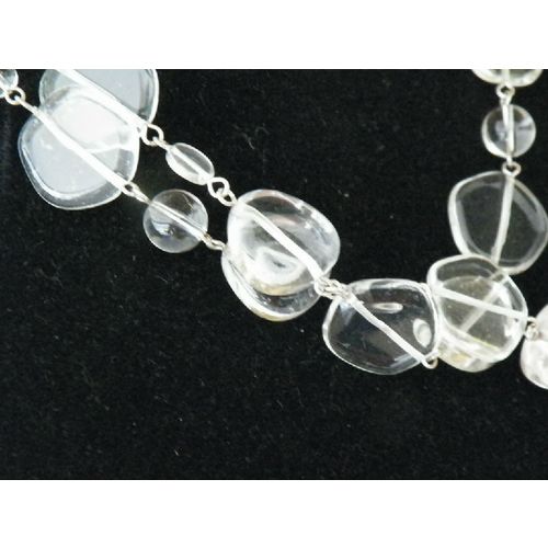 19'' CLEAR ART GLASS DUAL STRAND NECKLACE