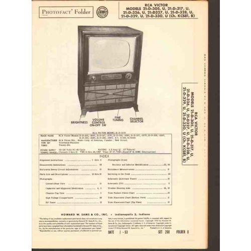 RCA VICTOR model 21-D-3xx 21-D-3xxU television Sams Photofact manual