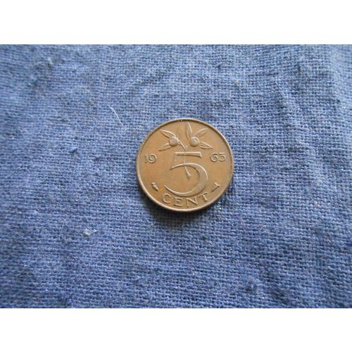 1963 NETHERLANDS 5 CENTS COIN.