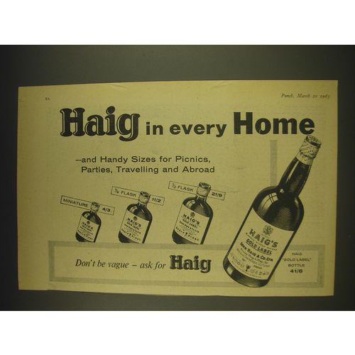 1963 Haig Scotch Ad - Haig in every Home