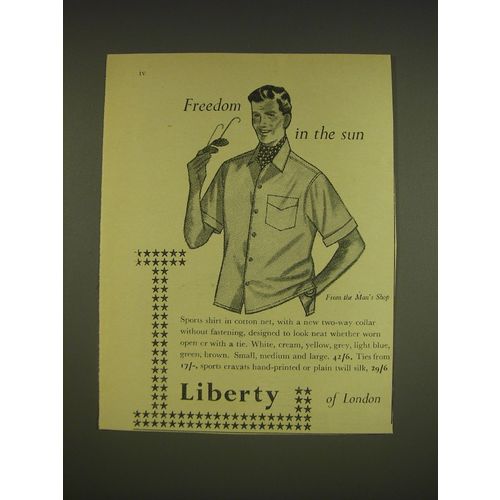 1955 Liberty of London Ad - Freedom in the sun