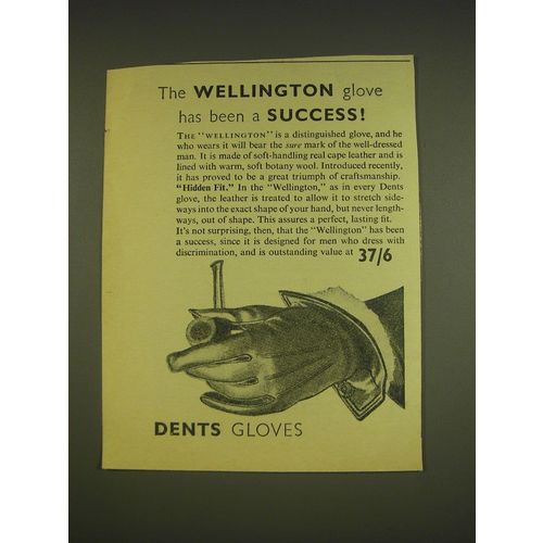 1955 Dents Wellington Gloves Ad - The Wellington glove has been a success